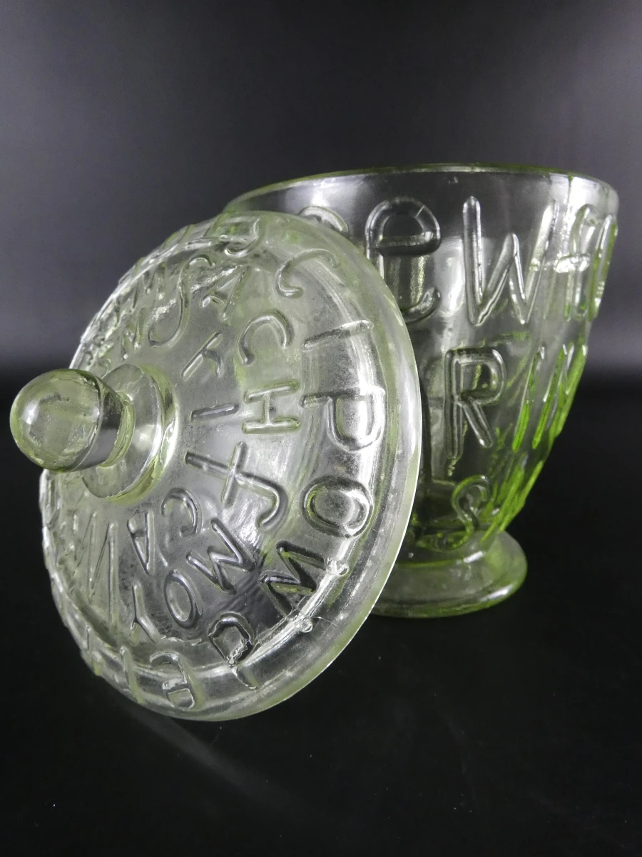 Vintage persglas poederpotje en cerium vaasje - foto 3