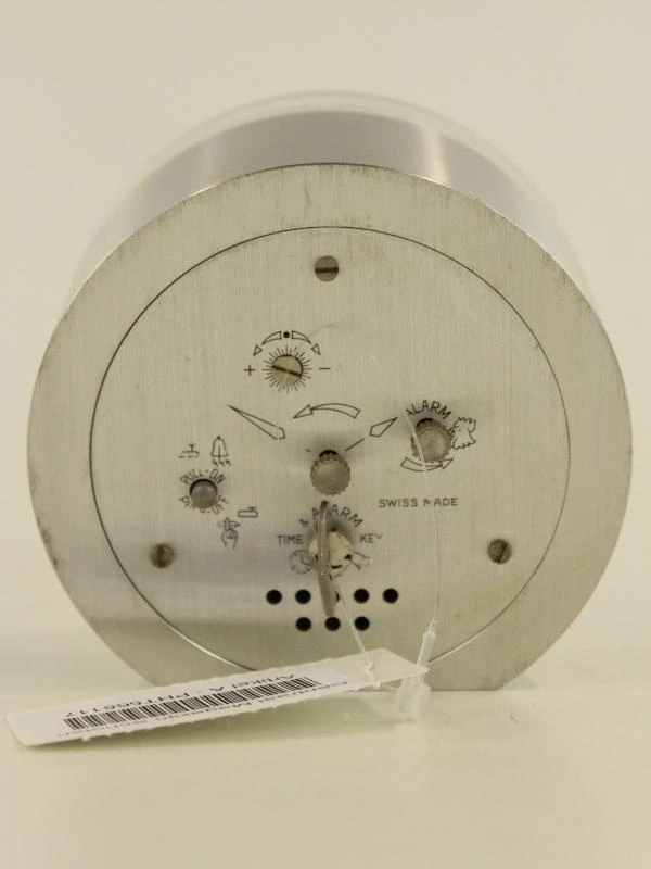 Vintage Swiza 8 wekker klok in aluminium behuizing