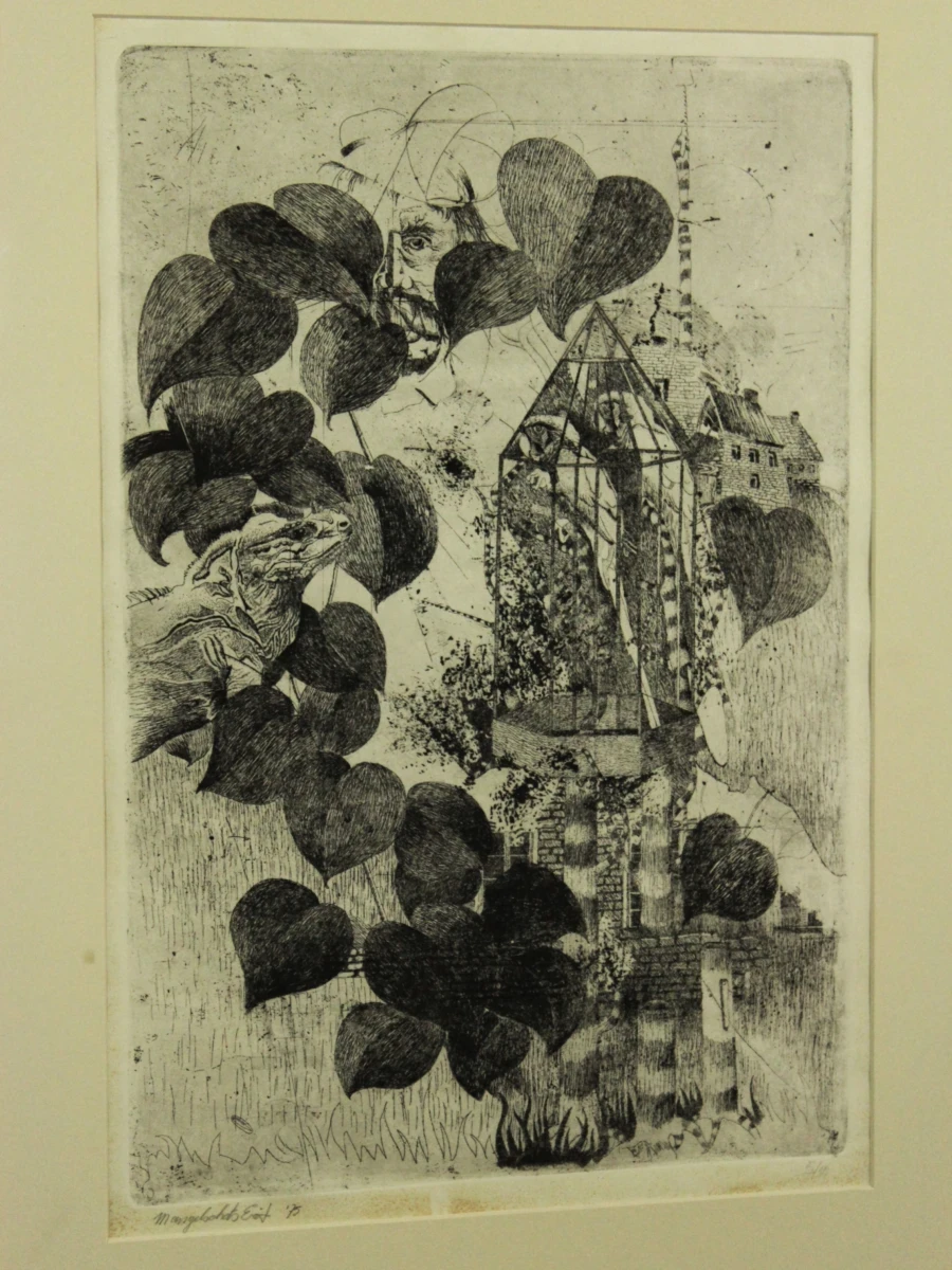 Surrealistische landschap ets - Erik Mangelschots 1975 - foto 9