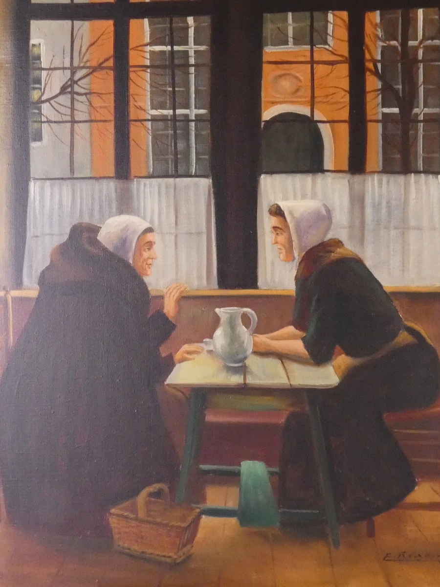 Interieur in de stijl van de Hollandse School – Ernest Braems (1883–1965) - foto 2