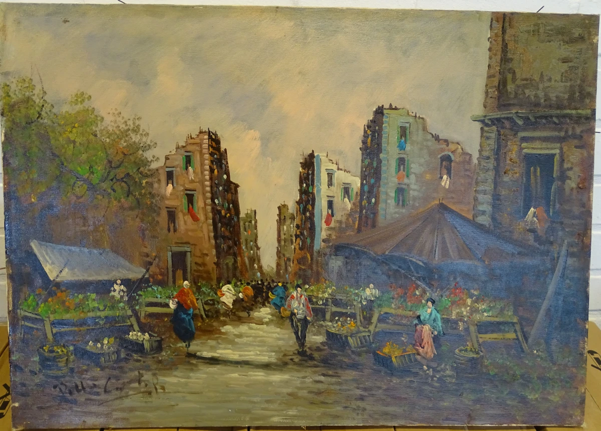 Olieverfschilderij stadsgezicht - foto 2