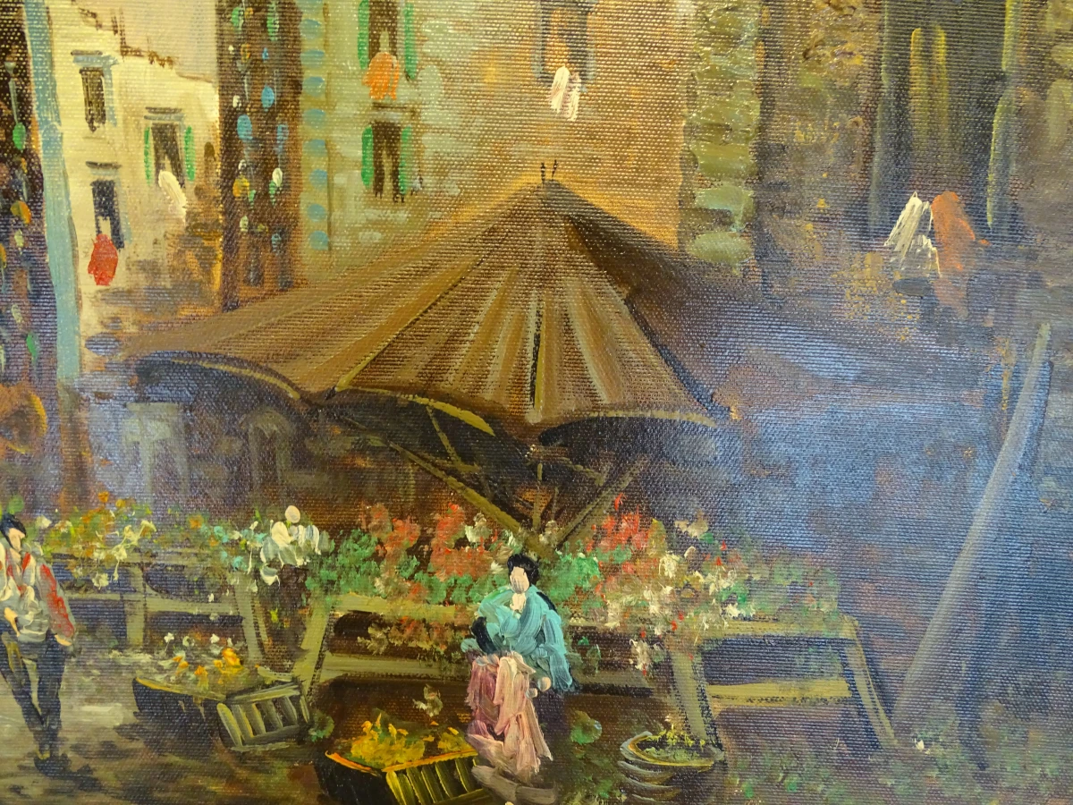 Olieverfschilderij stadsgezicht - foto 3
