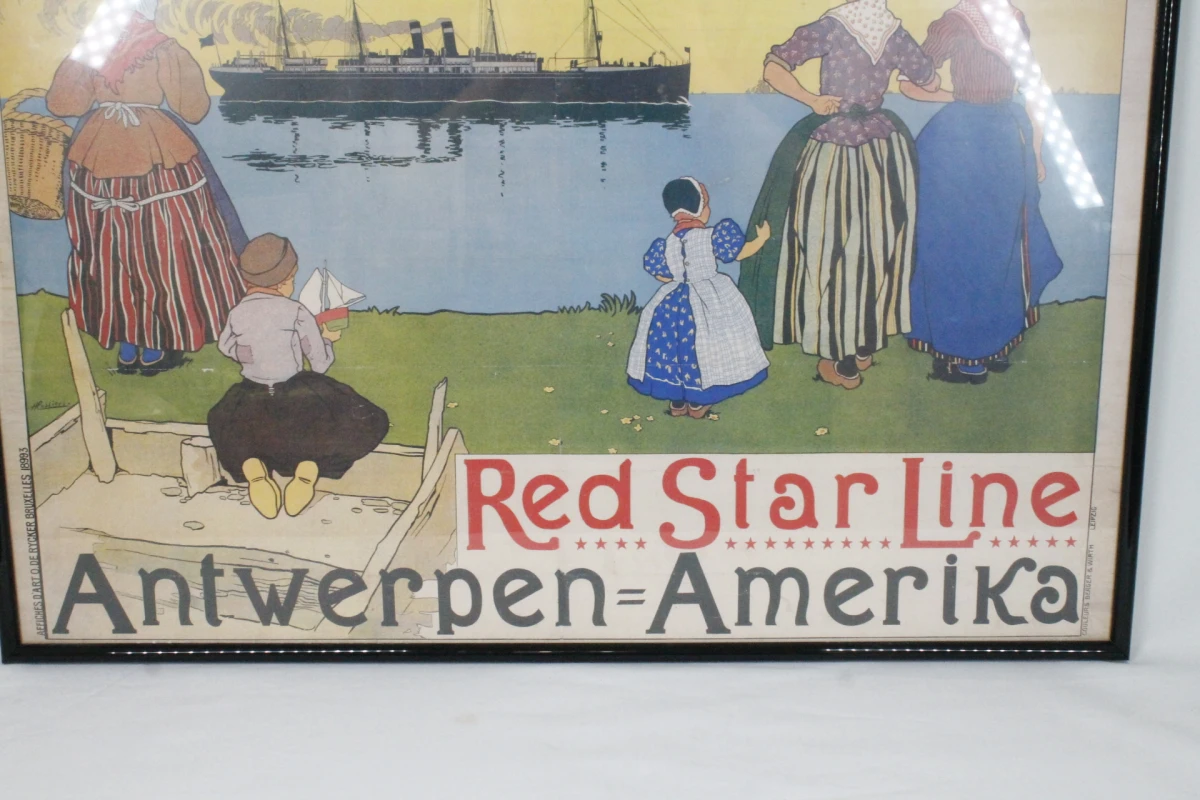 Ingekaderde Vintage affiches Red Star Line - foto 4