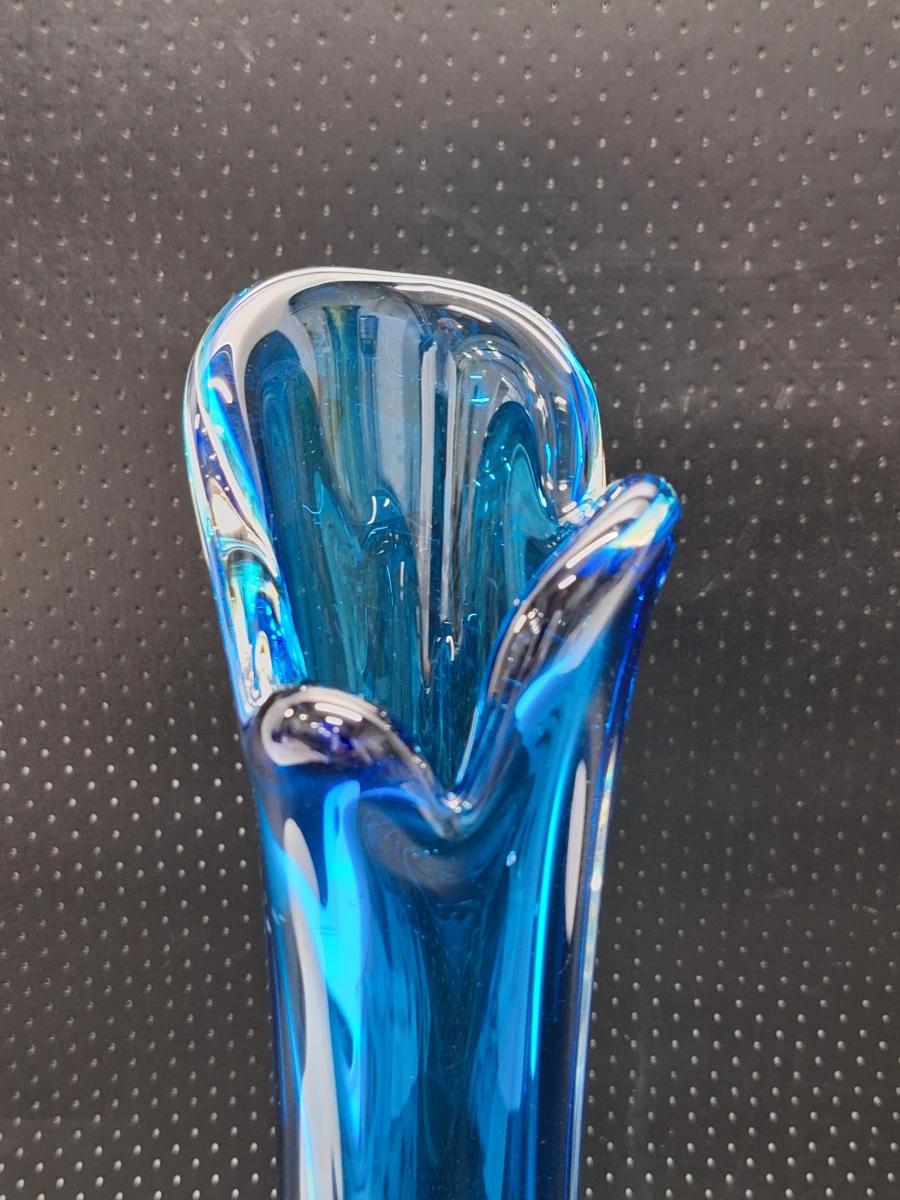Vintage vaas in Murano-stijl met blauwe Sommerso kern - foto 8