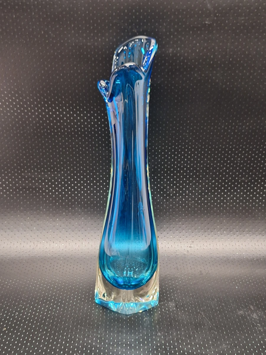 Vintage vaas in Murano-stijl met blauwe Sommerso kern - foto 2