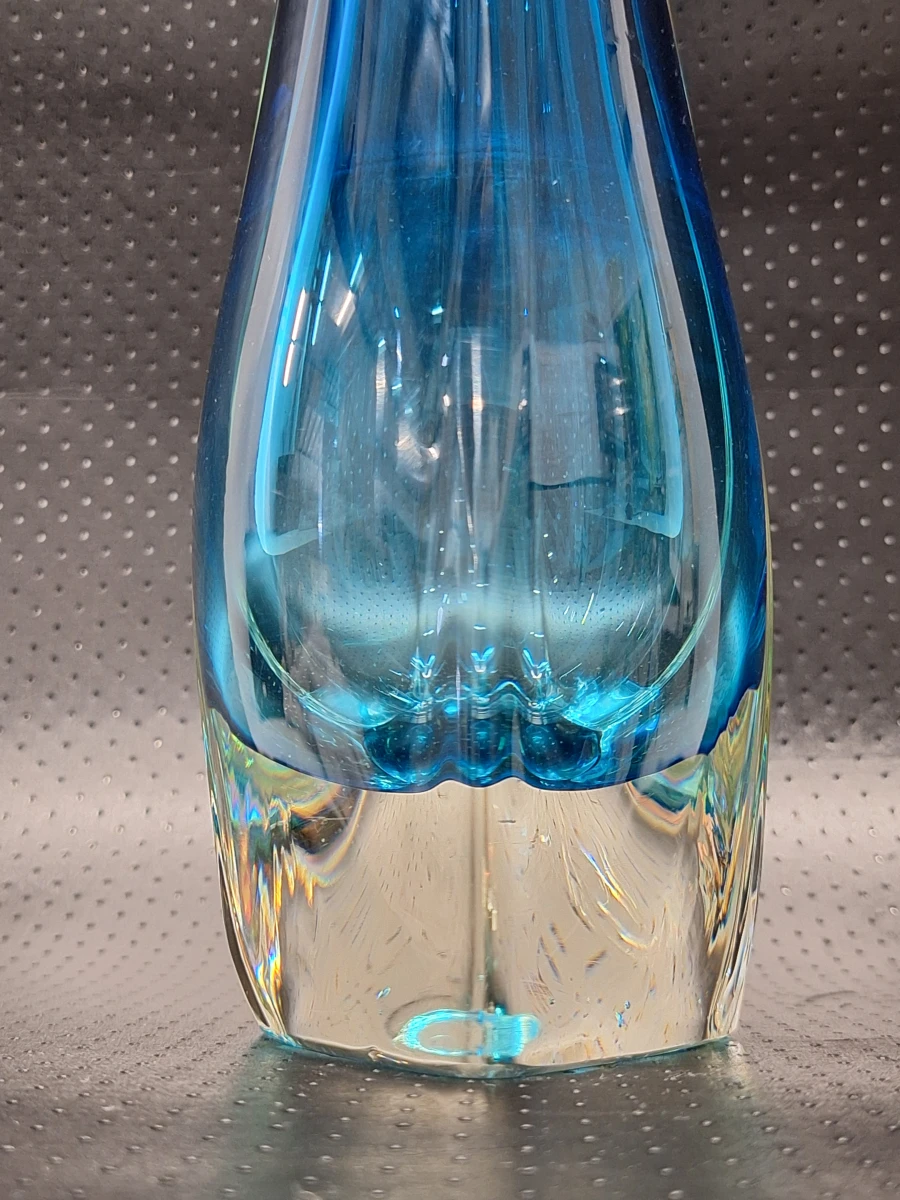 Vintage vaas in Murano-stijl met blauwe Sommerso kern - foto 4