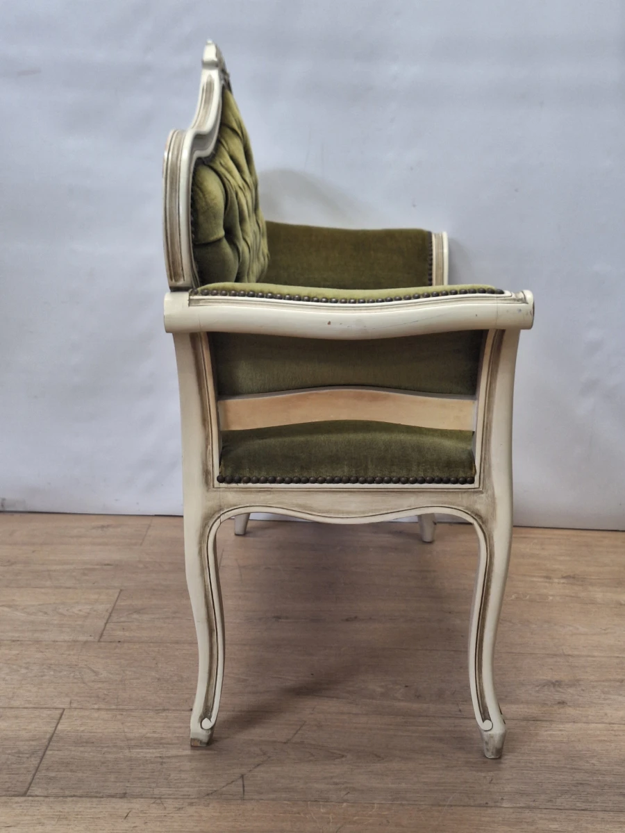 Elegant vintage boudoirbankje in Lodewijk XV-stijl - ca. jaren 1950 -1960 - foto 10