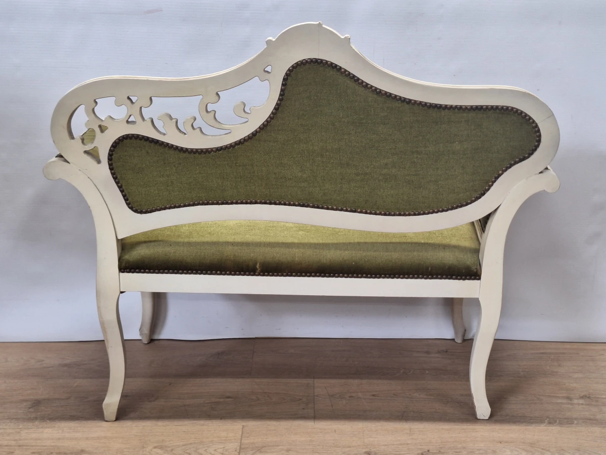 Elegant vintage boudoirbankje in Lodewijk XV-stijl - ca. jaren 1950 -1960 - foto 11