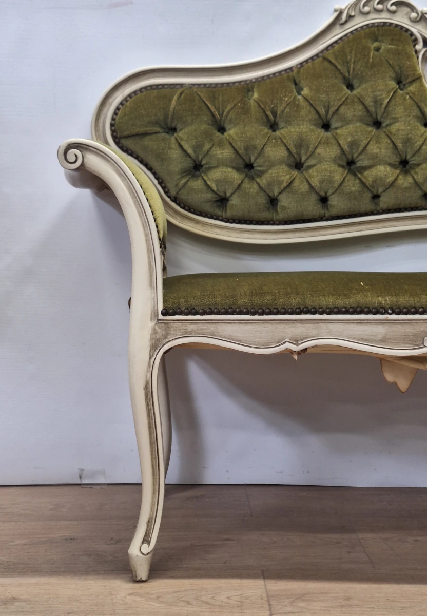 Elegant vintage boudoirbankje in Lodewijk XV-stijl - ca. jaren 1950 -1960 - foto 3