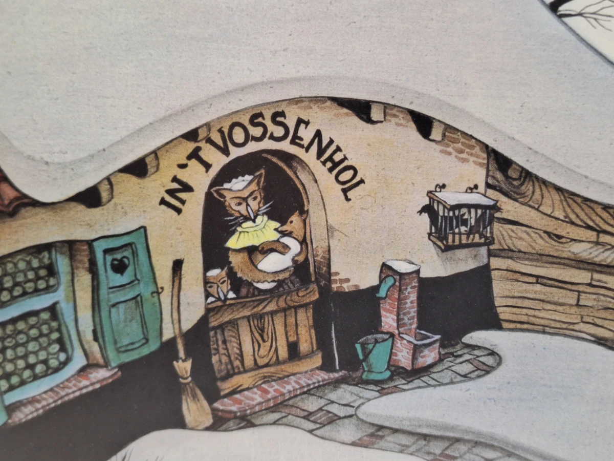 ‘In ’t Vossenhol’ - sfeervolle kleurenprent van een winters fantasielandschap - Oscar Bonnevalle - foto 8