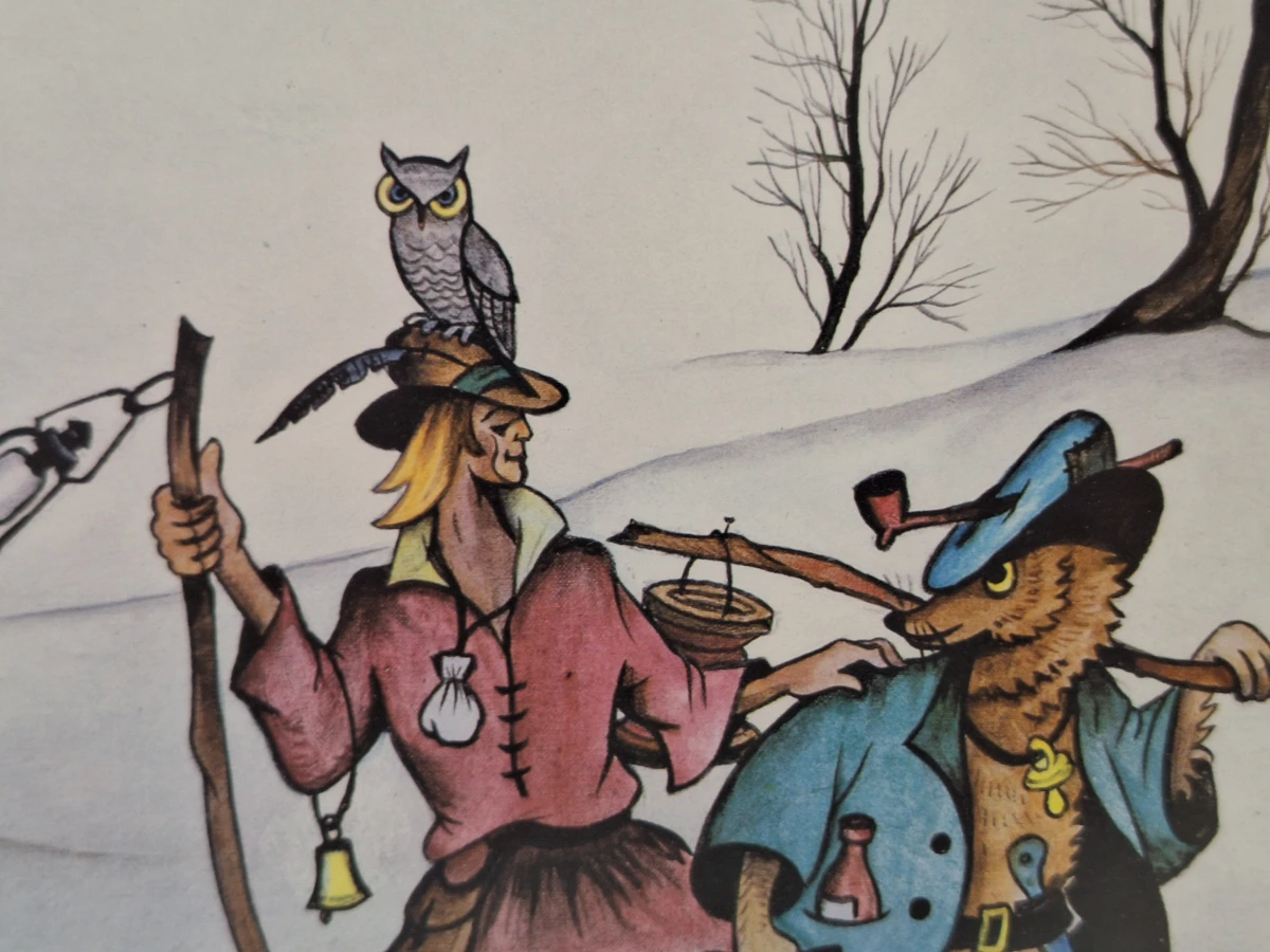 ‘In ’t Vossenhol’ - sfeervolle kleurenprent van een winters fantasielandschap - Oscar Bonnevalle - foto 9