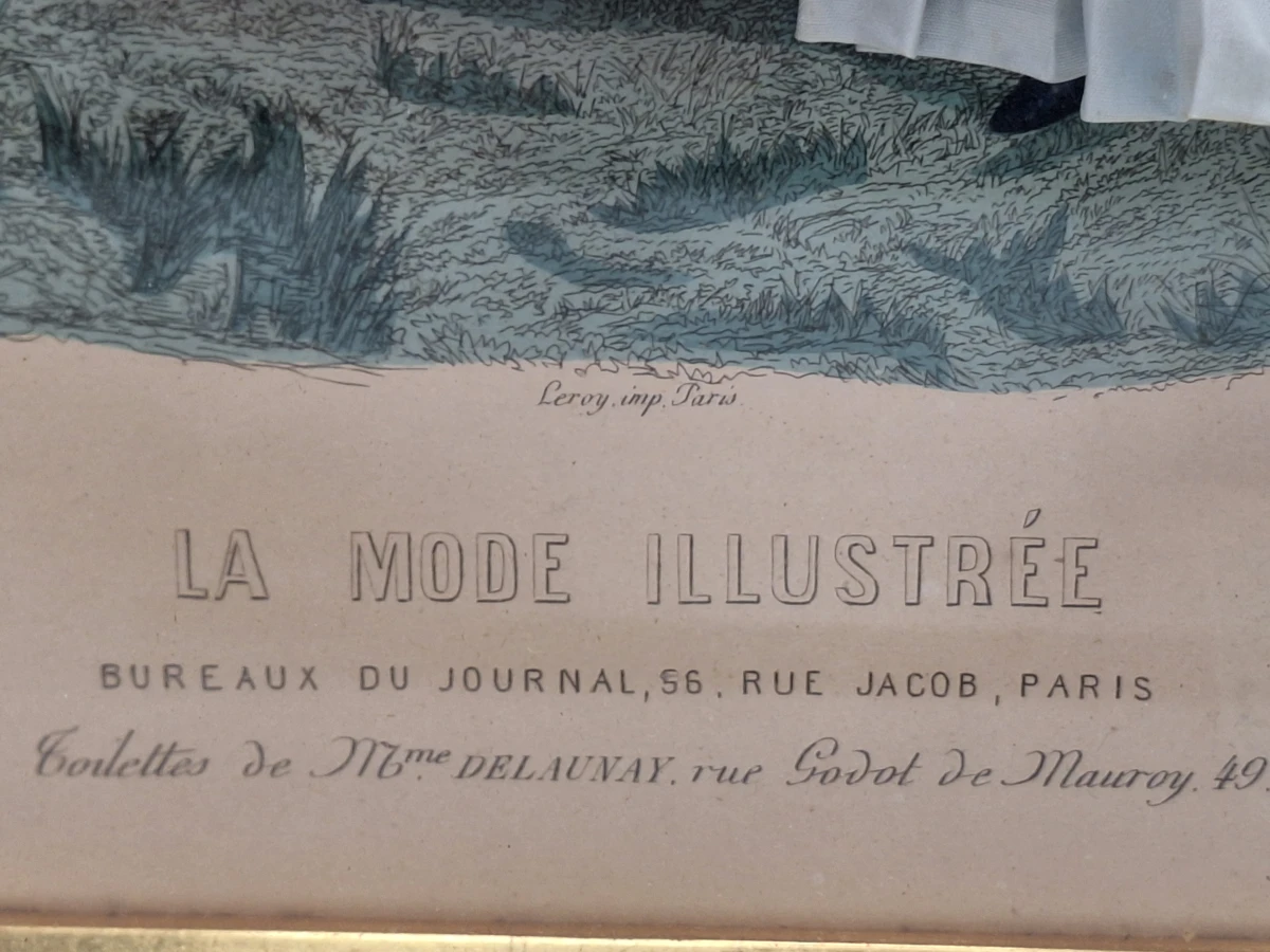 Set van 2 antieke Franse 3D-modeprenten - La Mode Illustrée - circa 1880 - foto 14