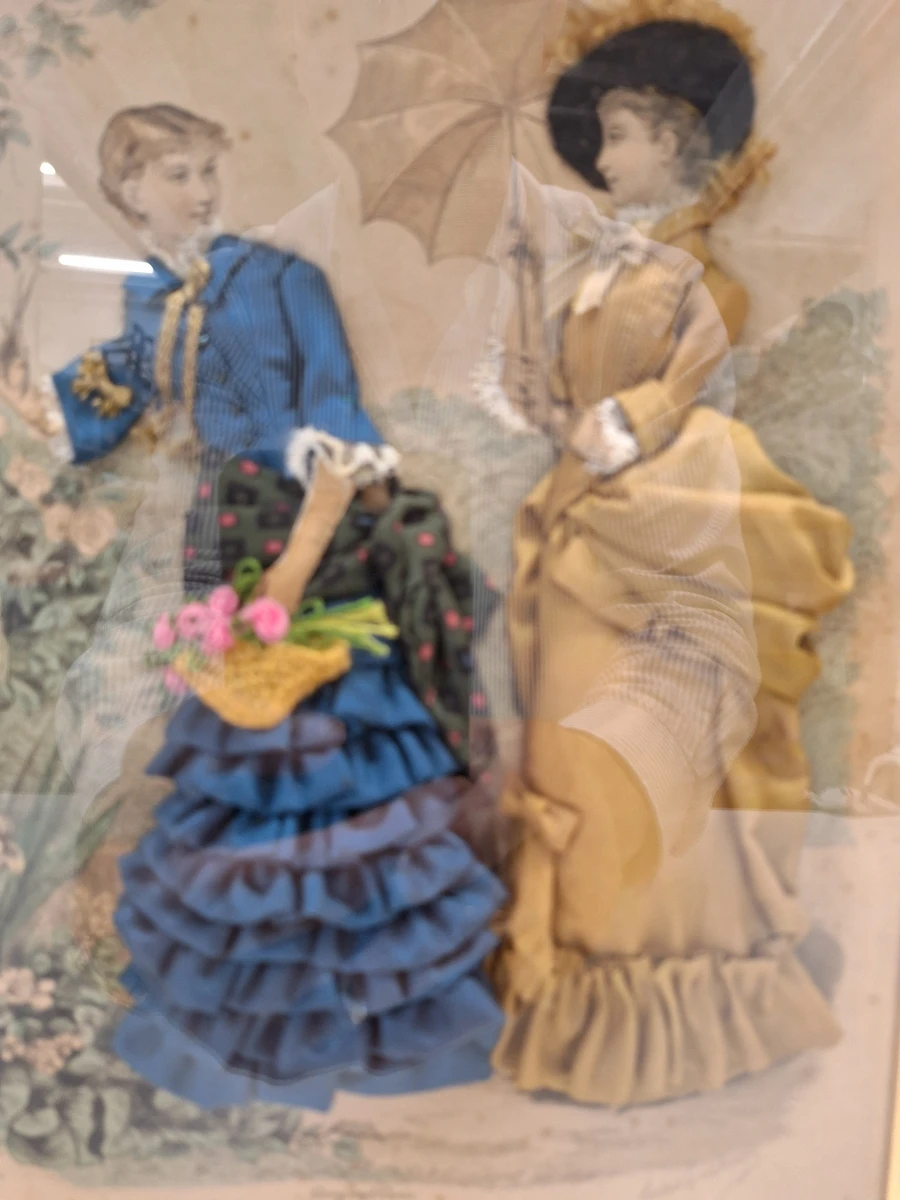 Set van 2 antieke Franse 3D-modeprenten - La Mode Illustrée - circa 1880 - foto 6