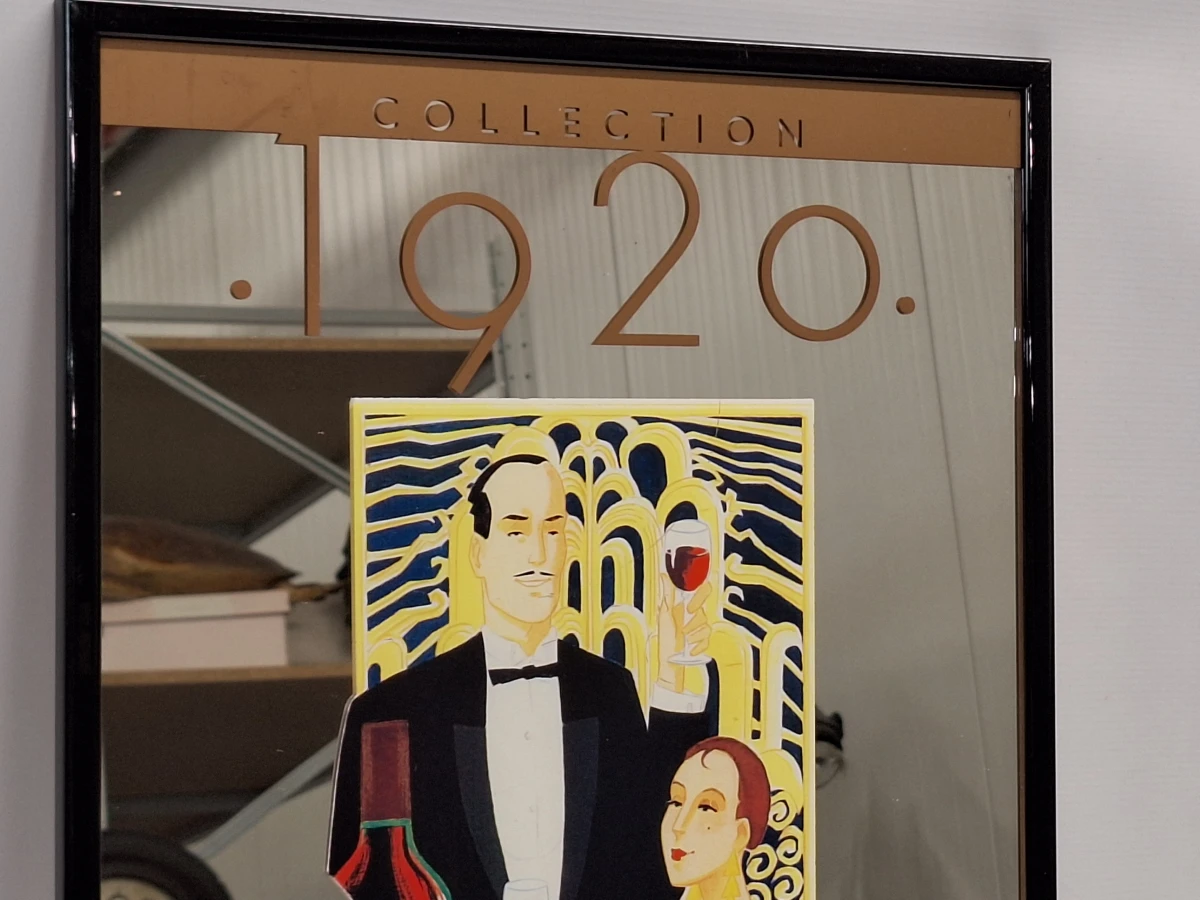 Vintage Pierre Jean ‘Collection 1920’ barspiegel - Franse reclame in art-decostijl - foto 3