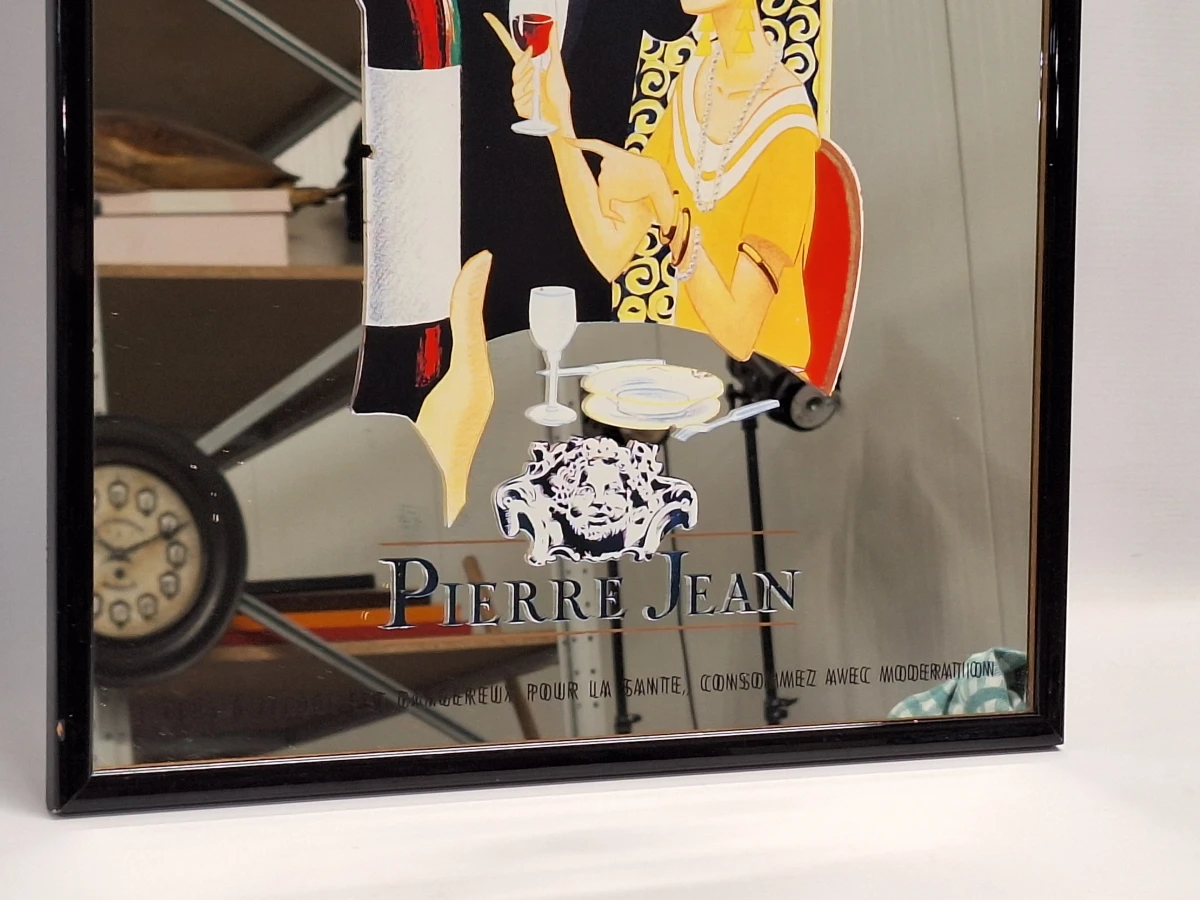 Vintage Pierre Jean ‘Collection 1920’ barspiegel - Franse reclame in art-decostijl - foto 5