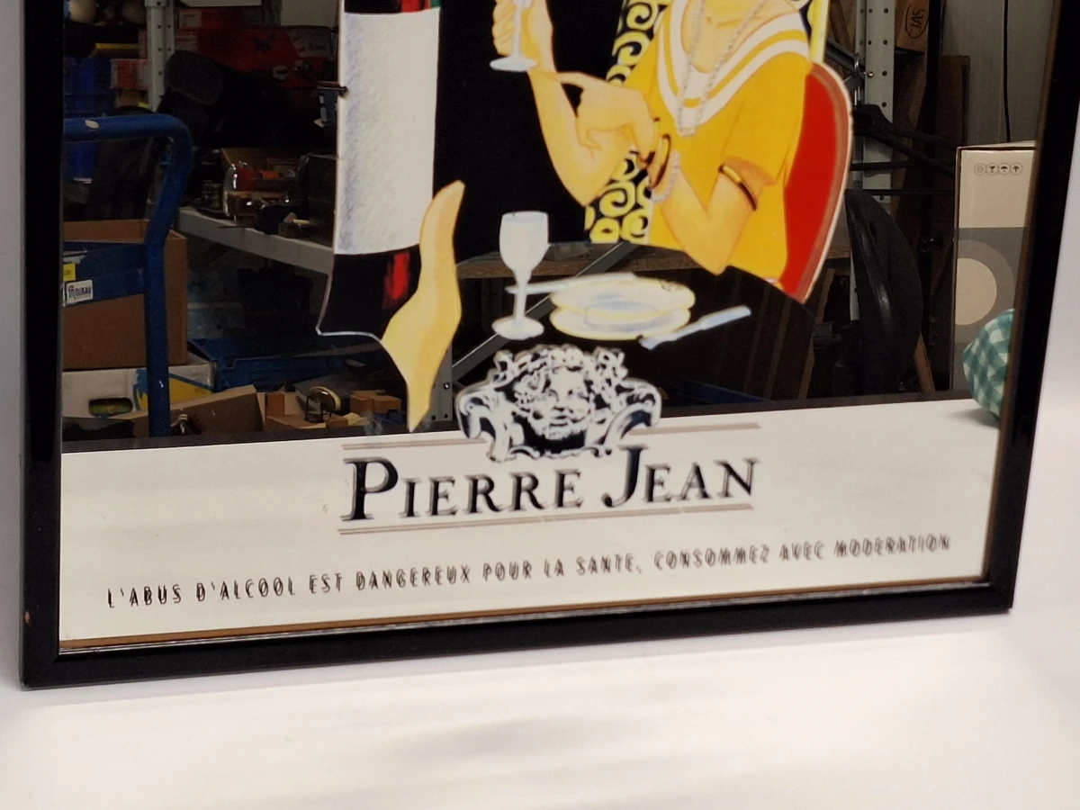 Vintage Pierre Jean ‘Collection 1920’ barspiegel - Franse reclame in art-decostijl - foto 6