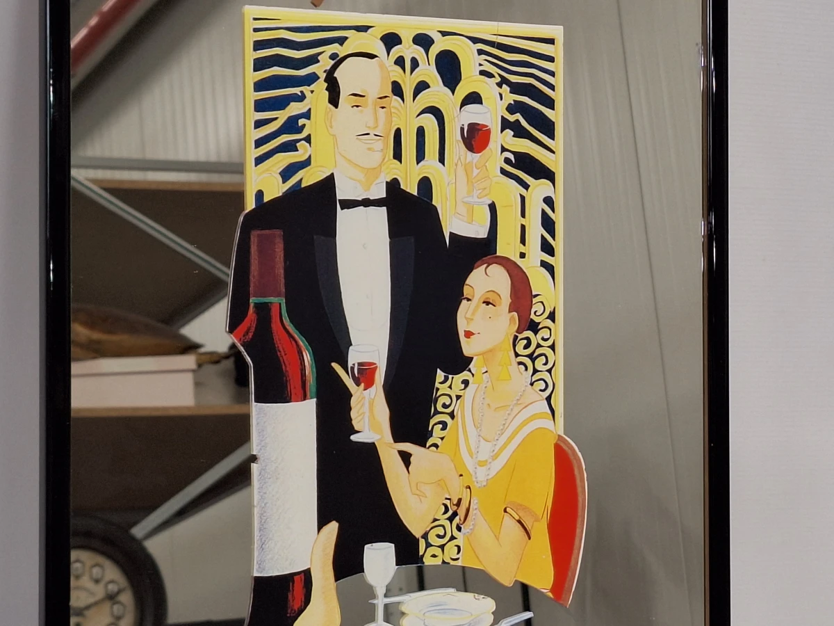 Vintage Pierre Jean ‘Collection 1920’ barspiegel - Franse reclame in art-decostijl - foto 4