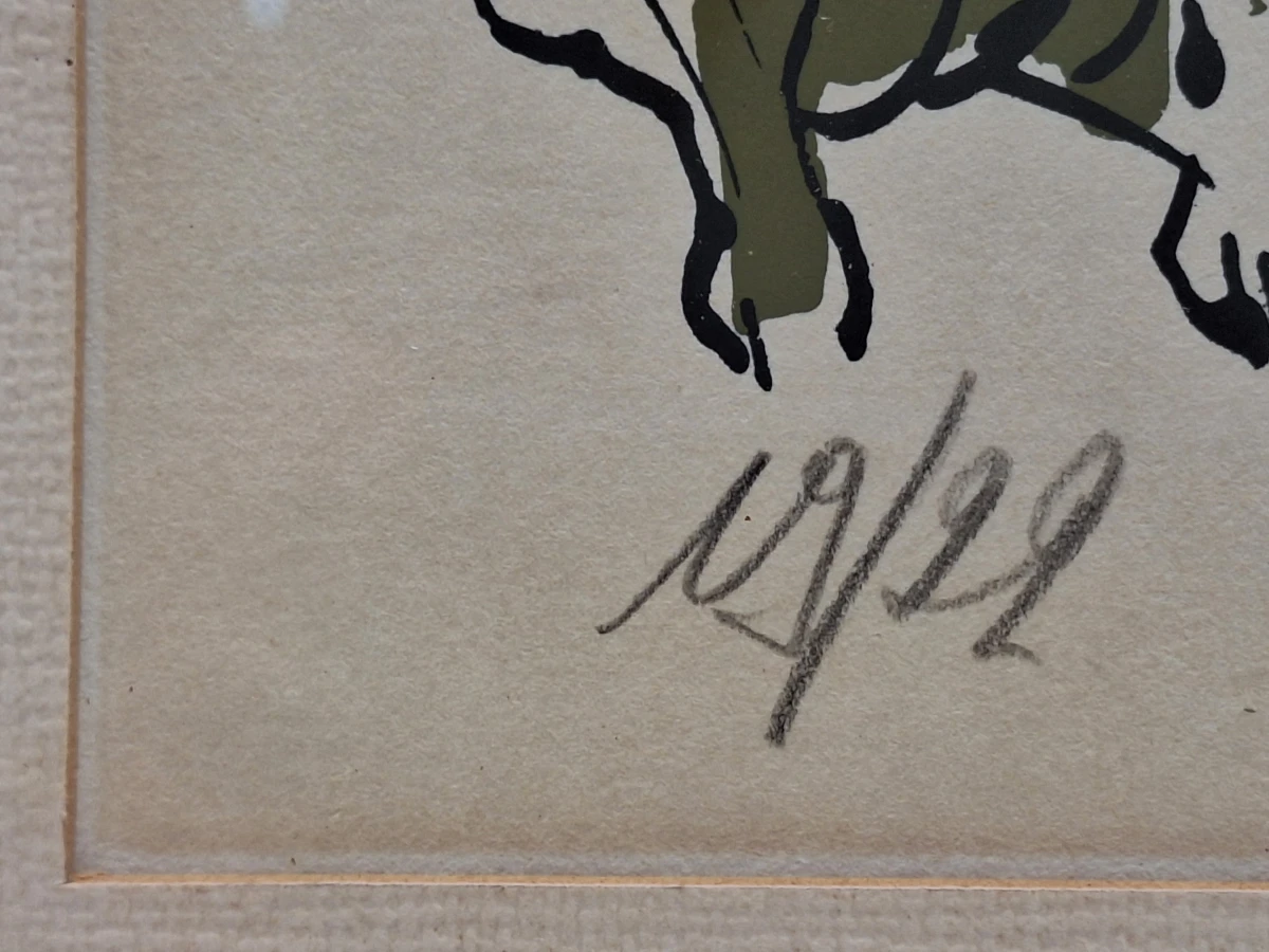‘Jager met hond’ - handgesigneerde zeefdruk 19/22 uit 1999 - Hub Vandenbergh - foto 8