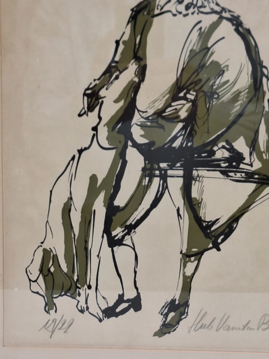 ‘Jager met hond’ - handgesigneerde zeefdruk 19/22 uit 1999 - Hub Vandenbergh - foto 5