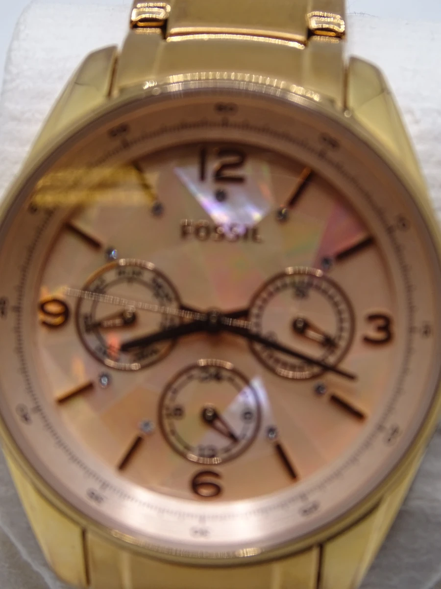 Goudkleurige Fossil horloge - foto 4