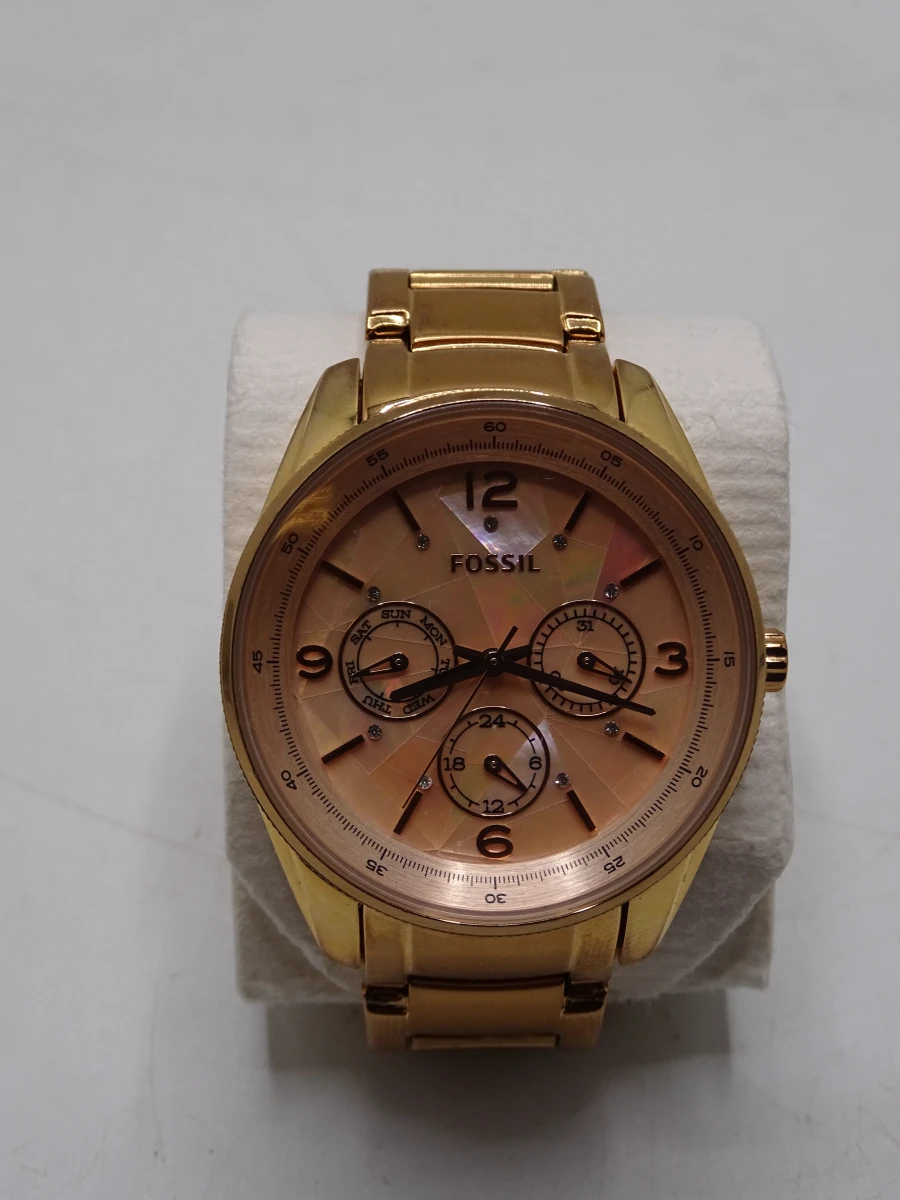 Goudkleurige Fossil horloge - foto 3