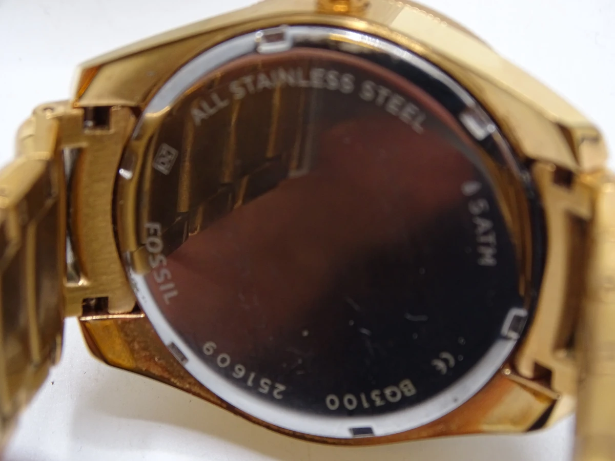 Goudkleurige Fossil horloge - foto 11