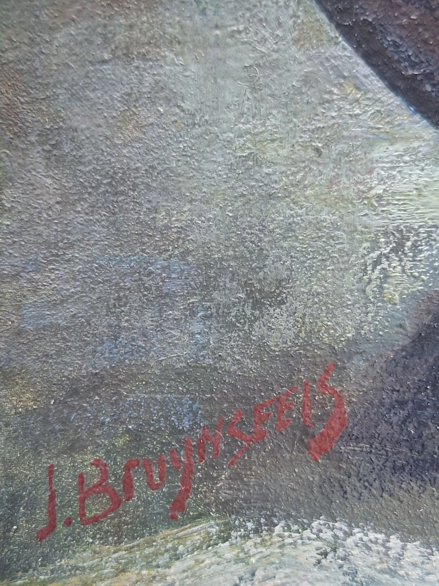 Expressionistisch riviertafereel met roeiboot - J. Bruynseels - foto 3