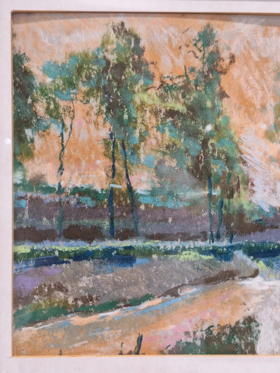 Impressionistisch kanaallandschap bij avondlicht - monogram ME, 1994 - foto 6