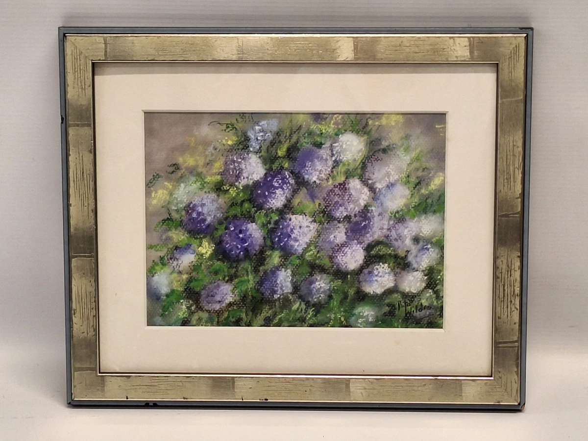 Set van twee originele pastelschilderijen met bloemen - Rita Wildro - foto 12