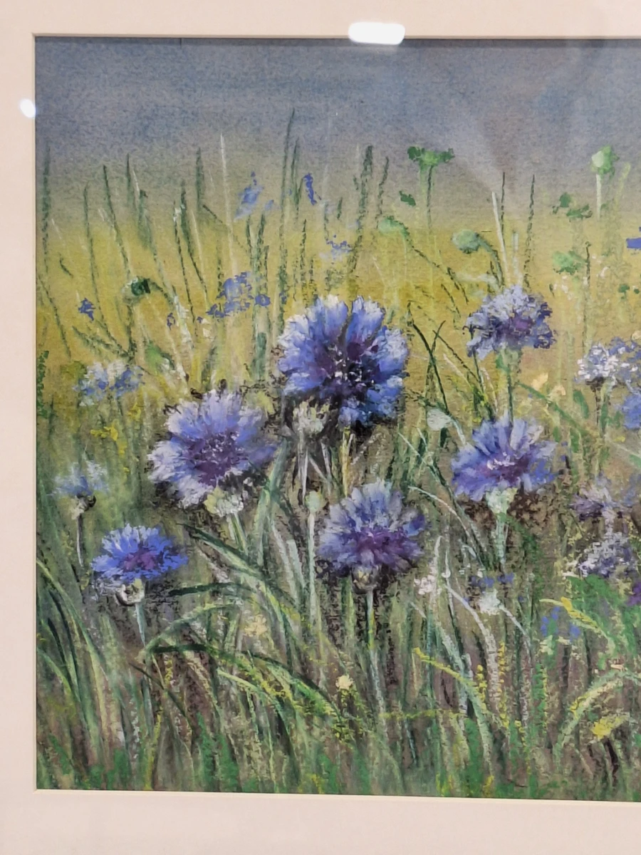 Set van twee originele pastelschilderijen met bloemen - Rita Wildro - foto 6