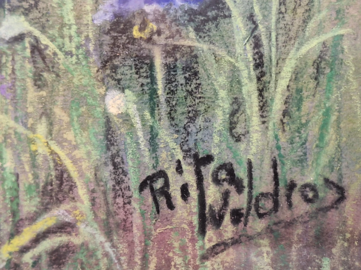 Set van twee originele pastelschilderijen met bloemen - Rita Wildro - foto 9