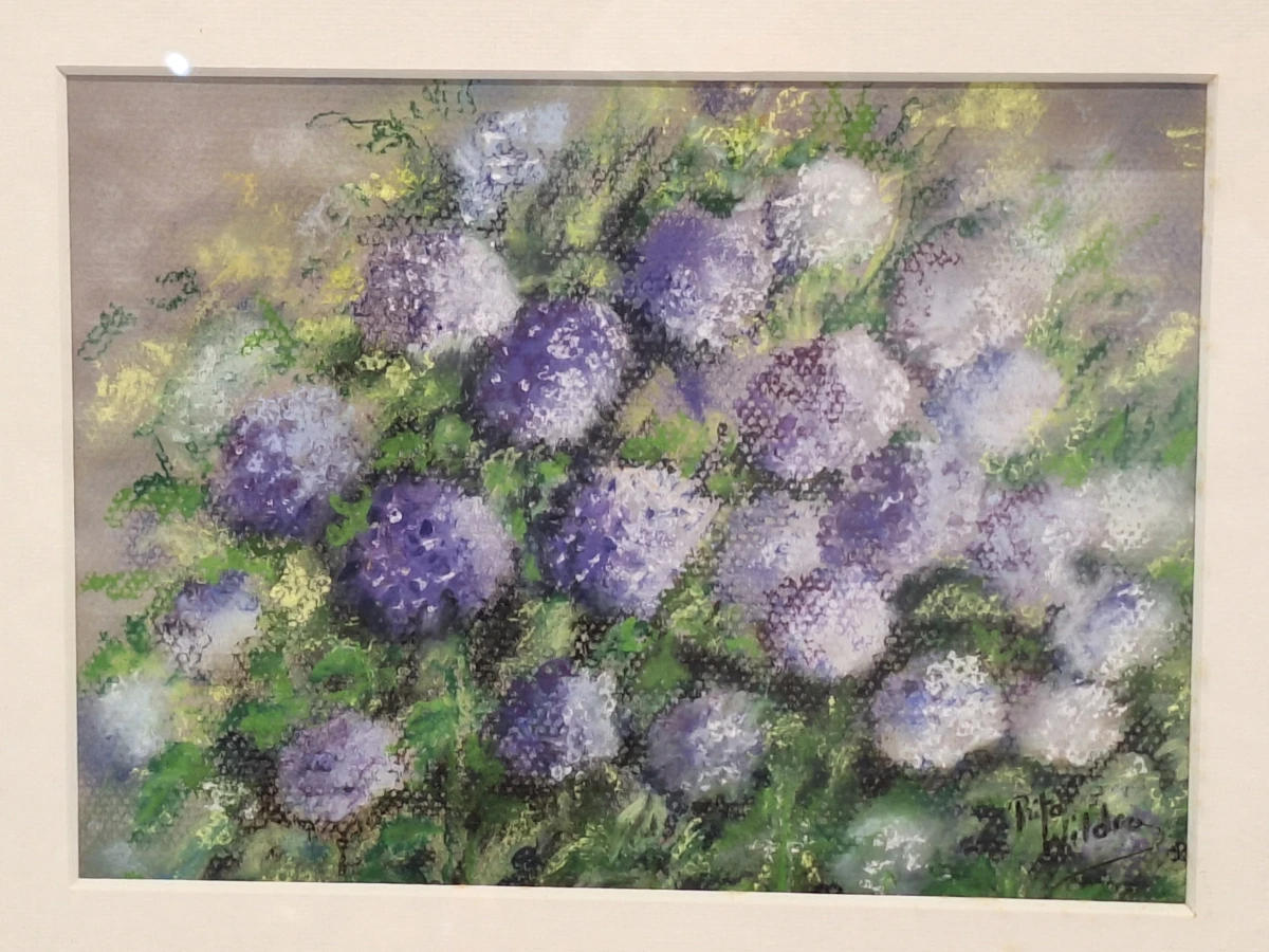 Set van twee originele pastelschilderijen met bloemen - Rita Wildro - foto 13