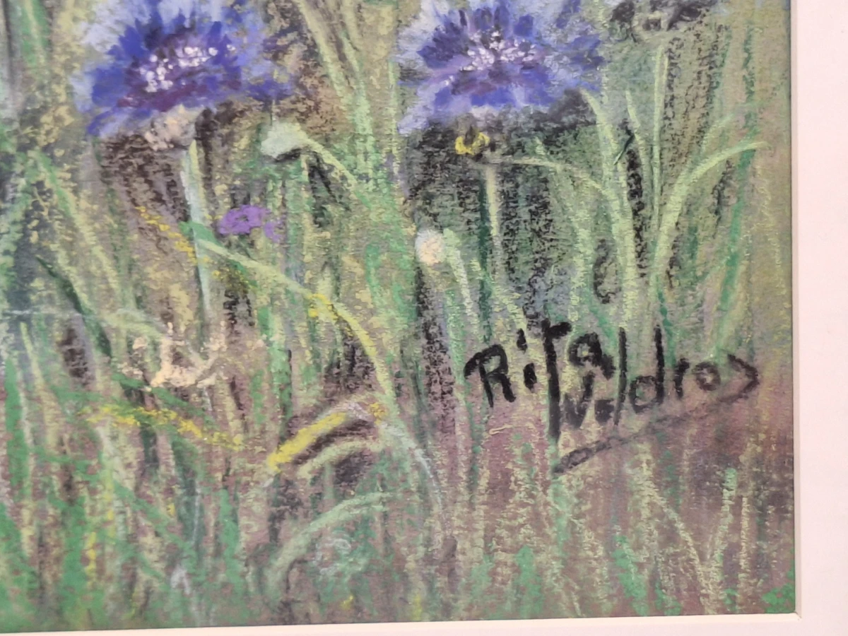 Set van twee originele pastelschilderijen met bloemen - Rita Wildro - foto 8