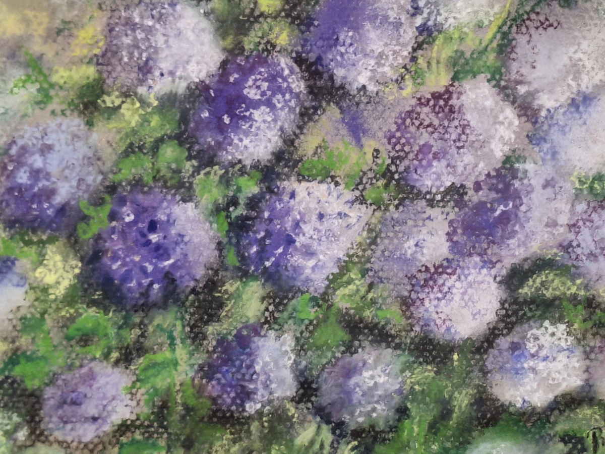 Set van twee originele pastelschilderijen met bloemen - Rita Wildro - foto 14