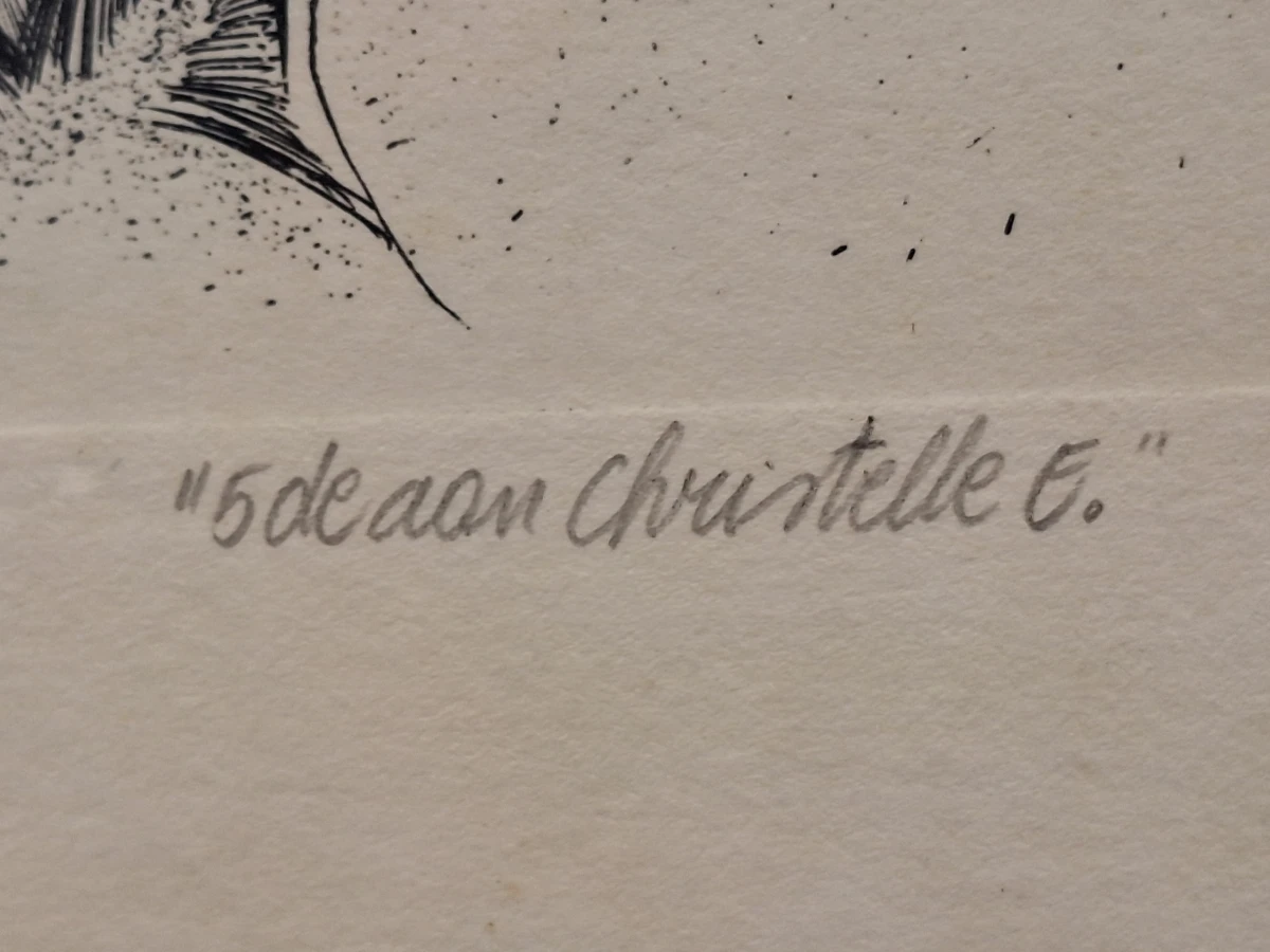 Abstracte ets “Ode aan Christelle G.” - handgesigneerd en genummerd 3/5 - foto 9