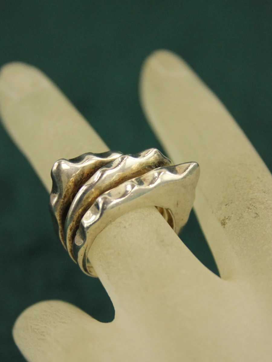 Sterling zilveren sculpturale ring - foto 3
