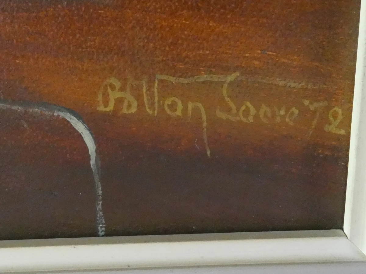 Vintage olieverf op doek schilderij - klassiek stilleven - foto 2
