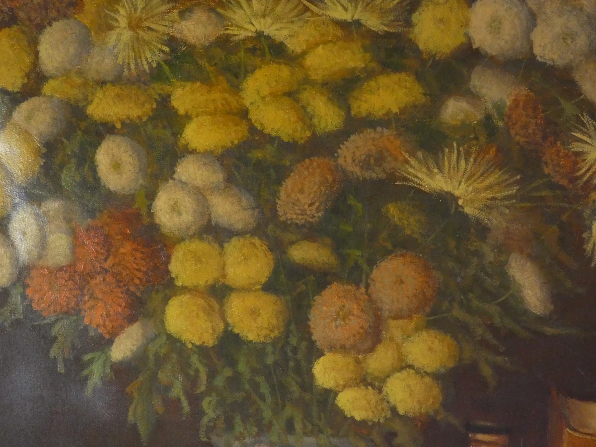Vintage olieverf op doek schilderij - klassiek stilleven - foto 7