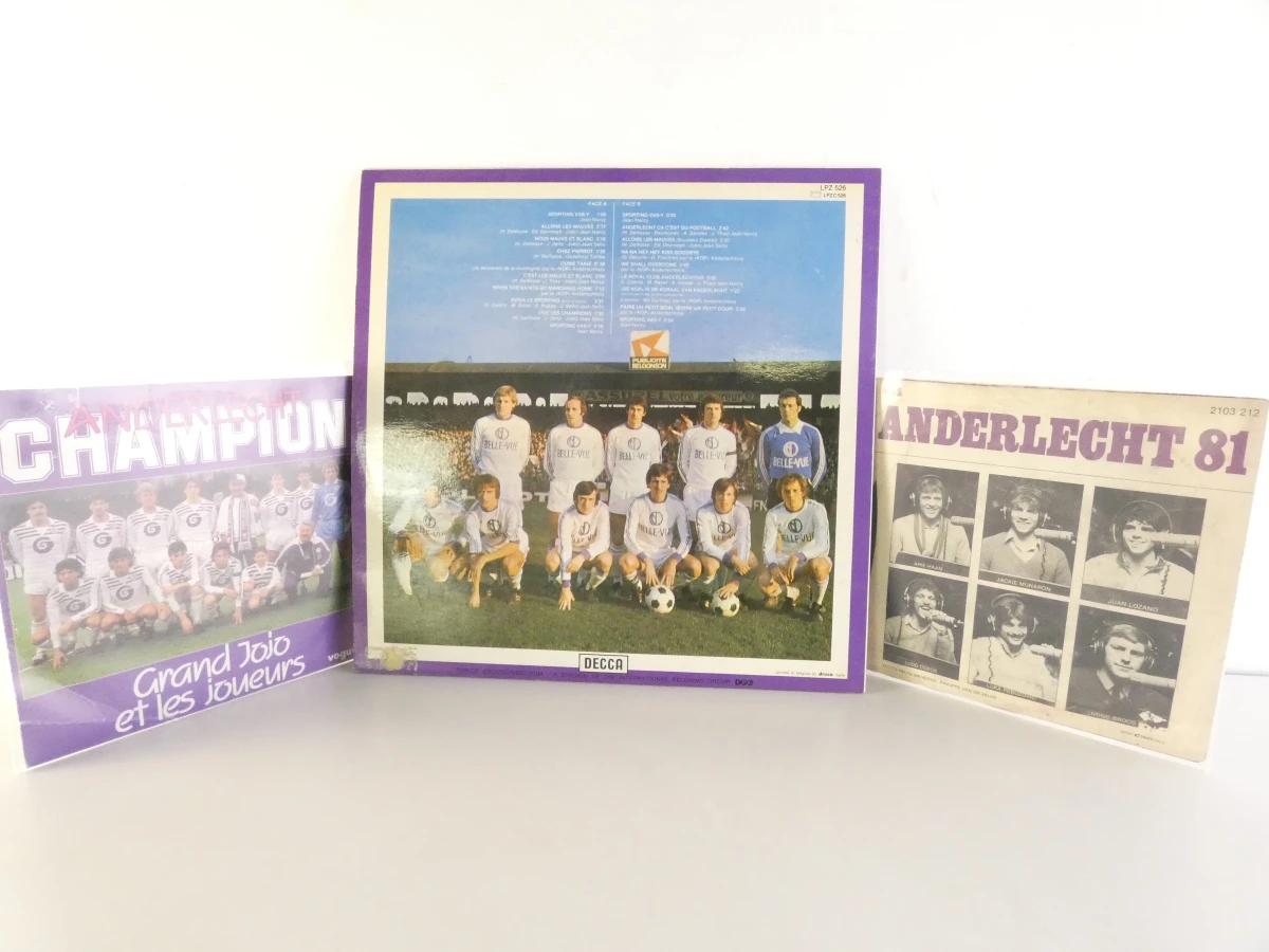 R.S.C. Anderlecht vinylplaat met poster en singles - foto 2