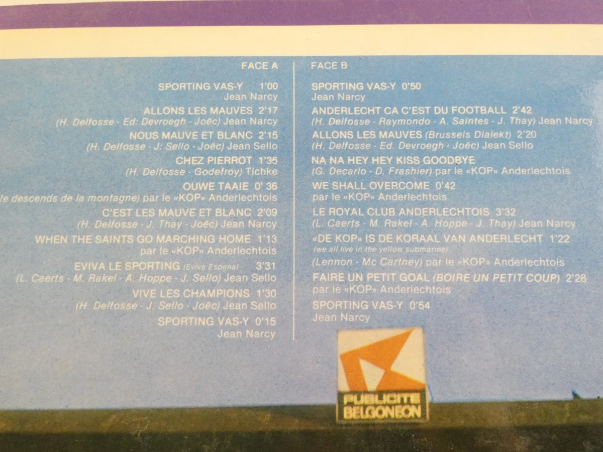 R.S.C. Anderlecht vinylplaat met poster en singles - foto 3