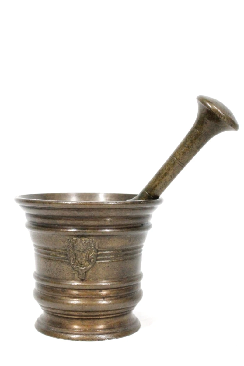 Bronzen Vijzel met stamper - foto 2