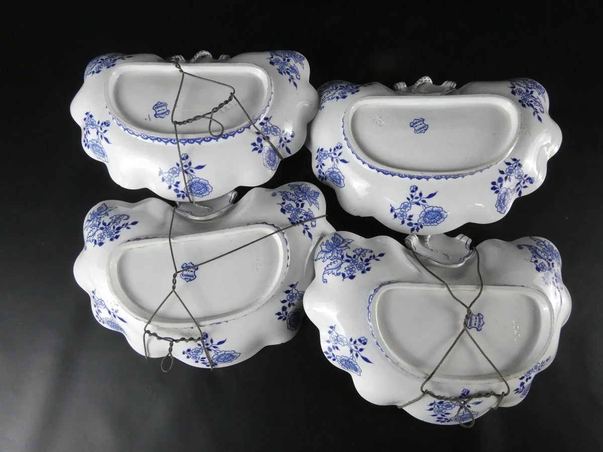 Vintage Frans aardewerk serviesonderdelen - Longwy “Chinois” - foto 30