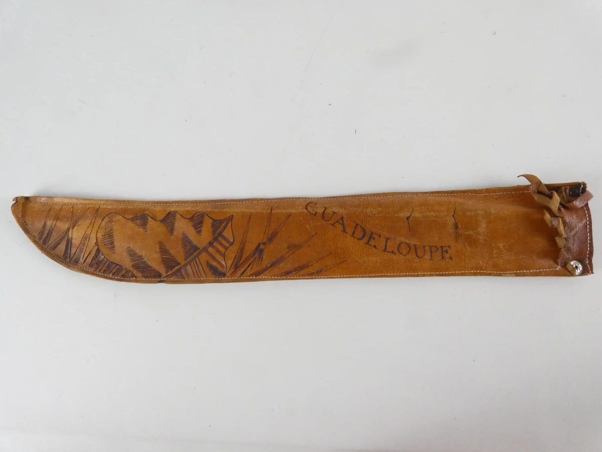 Oude machete met leren schede Guadeloupe - foto 7