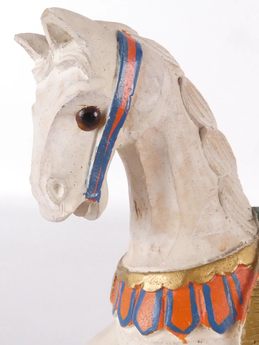 Prachtige handbeschilderd draaimolenpaard op voet - Limited Edition - foto 3
