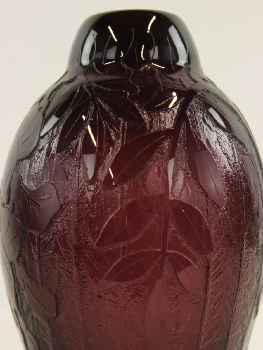 Charles Schneider / Le Verre Français – zuurgeëtste Art Deco vaas - foto 5