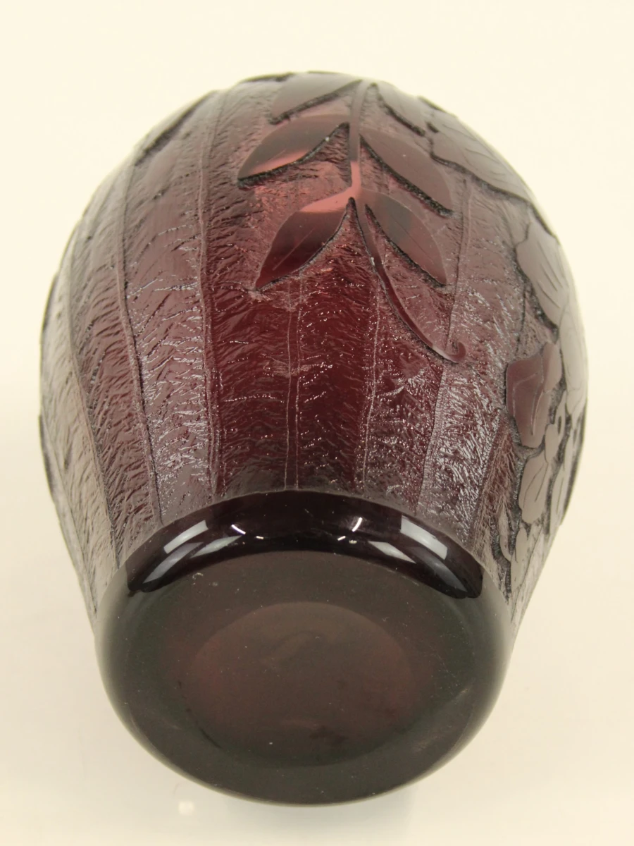 Charles Schneider / Le Verre Français – zuurgeëtste Art Deco vaas - foto 12