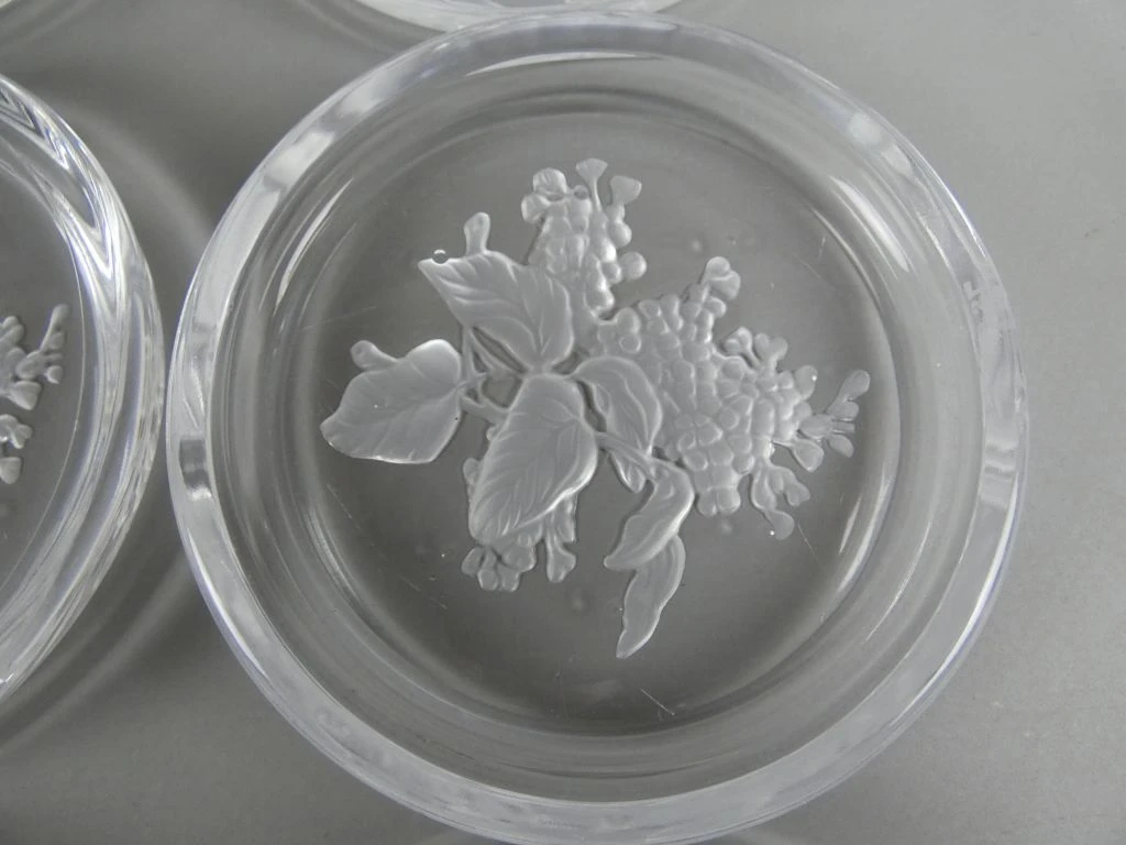 Set van 23 glazen onderzetters met bloemmotief - foto 6