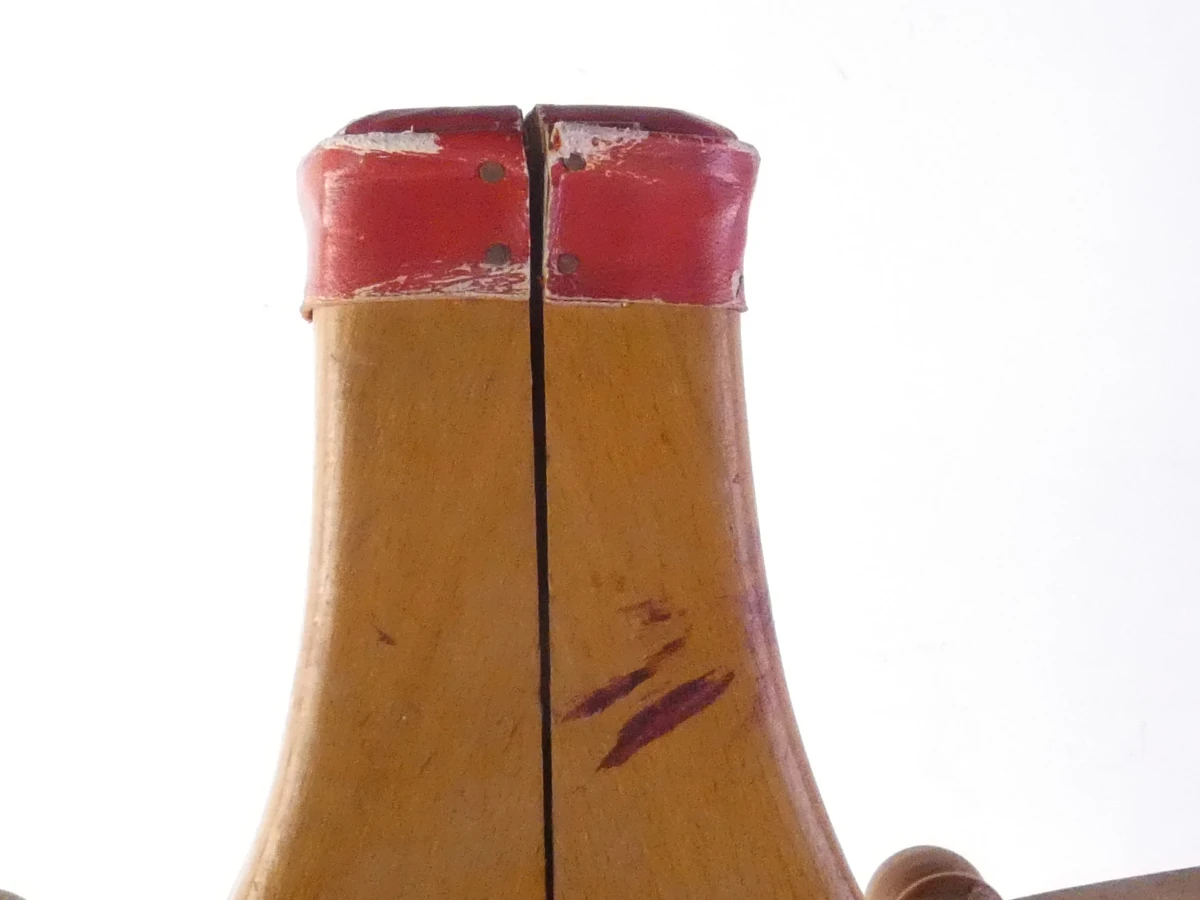 Houten kameel kruk met leren zitting - foto 5
