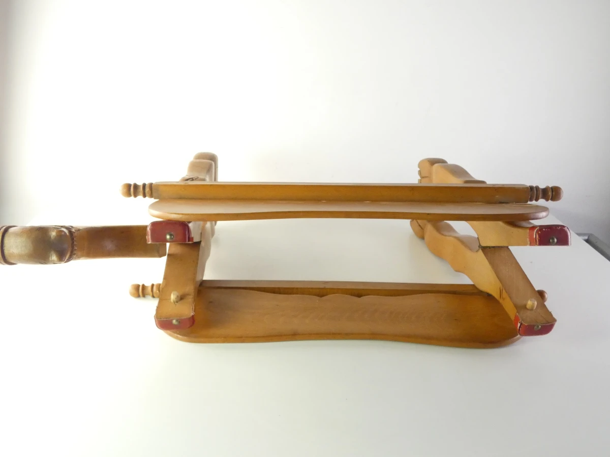 Houten kameel kruk met leren zitting - foto 11