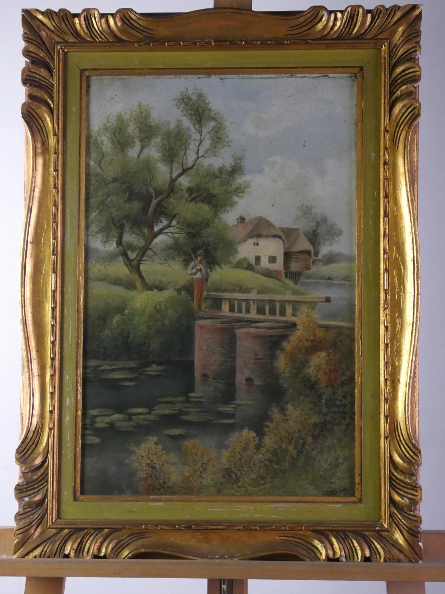 Een sfeervol gedetailleerd schilderij – kavel bij De Kringwinkel, Heverlee